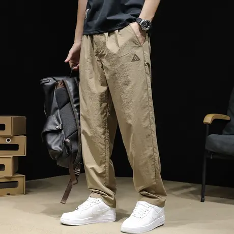 冰丝薄款运动休闲裤男夏季宽松直筒潮大码哈伦速干空调裤2024新款商品大图