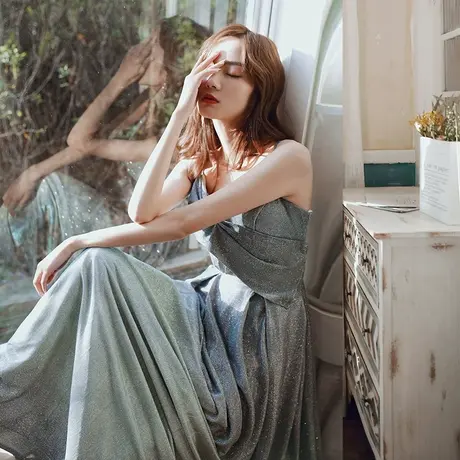 星空梦幻年会晚礼服女2023新款高贵宴会时尚气质长款性感显瘦遮肉图片