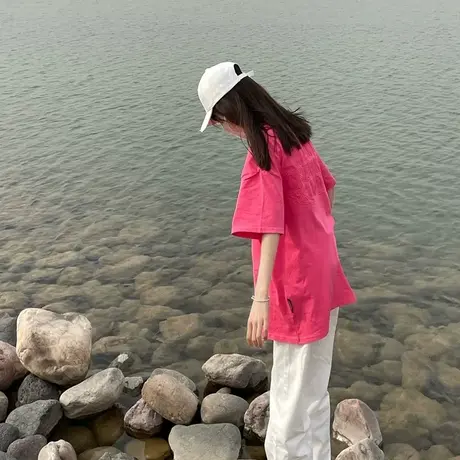 夏季立体印花短袖t恤女潮牌美式复古宽松半袖设计感小众别致上衣商品大图