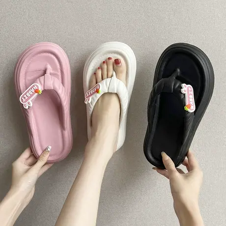 拖鞋女外穿2024新款网红爆款人字拖室内家居夏季时尚海边沙滩鞋女商品大图