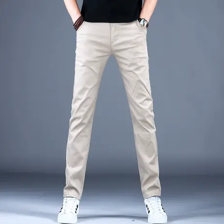 2023男士新款裤子时尚修身简约精致小直筒四季棉弹男潮牌休闲百搭商品大图