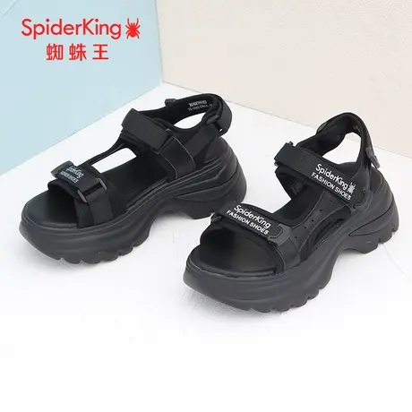 SPIDER KING/蜘蛛王凉鞋女真皮2023夏季商场新款厚底魔术贴增高潮图片
