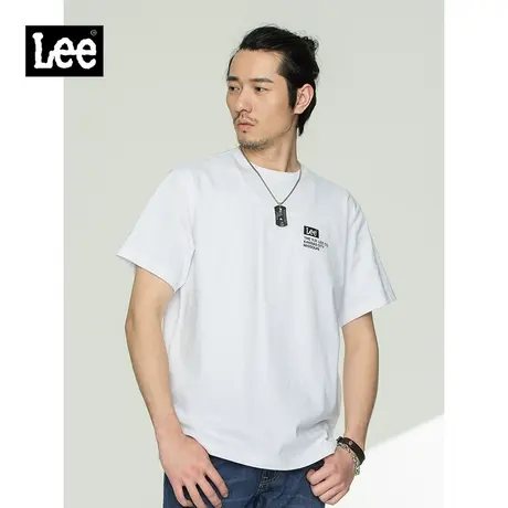 Lee商场同款21春夏新品宽松版白色印花男短袖T恤潮流L448064DRK14图片