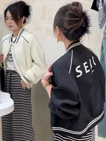 2023新款短款棒球服女春秋韩版宽松甜酷炸街学生宽松长袖夹克外套商品大图