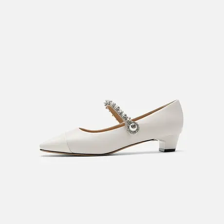 Nine West/玖熙2025年新款春秋玛丽珍鞋女方头珍珠一字扣带单鞋女图片