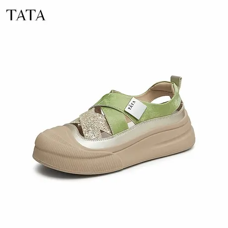 【双11会员挑战专享】Tata他她休闲厚底板鞋2024新款商品大图