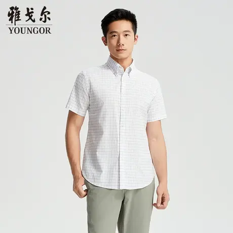 【商场同款】雅戈尔男士短袖衬衫夏季新款官方商务休闲短袖衬衫男商品大图