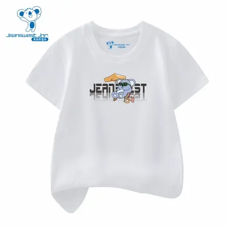 XD真维斯男童上衣2025夏季新款百搭潮流运动圆领印花短袖T恤图片