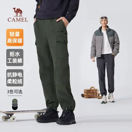 王俊凯同款骆驼工装裤男女士2025新款秋冬季加绒保暖防泼水徒步裤商品大图
