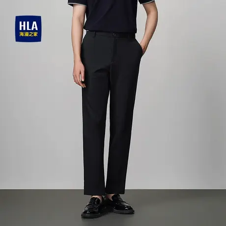 HLA/海澜之家含铜氨丝纤维休闲裤25春夏新款轻奢商务直筒裤子男士商品大图