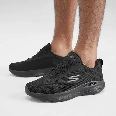 Skechers斯凯奇男子厚底轻弹缓震跑步鞋耐磨系带舒适运动休闲鞋子商品大图