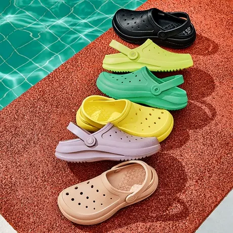 Skechers斯凯奇泡泡鞋女鞋洞洞鞋舒适凉鞋夏季外穿沙滩鞋软底拖鞋商品大图