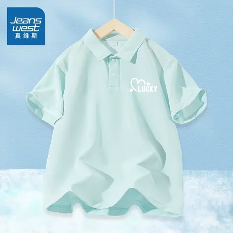 真维斯童装女童短袖夏季薄款冰丝Polo领上衣女孩夏装儿童速干t恤商品大图