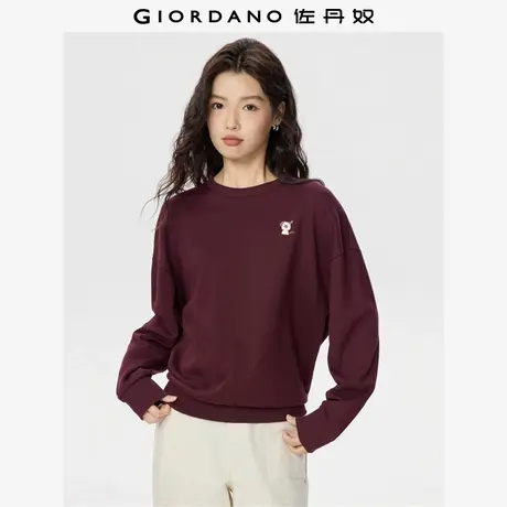 佐丹奴卫衣女装面包小狗刺绣圆领针织套头卫衣 05395781商品大图