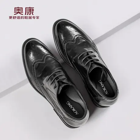 奥康 男鞋2025秋季新款真皮舒适皮鞋厚底增高男士皮鞋N商品大图