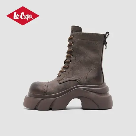 Lee Cooper2025秋季新款马丁靴女厚底英伦风靴子绒面增高户外单靴商品大图