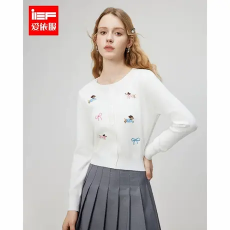 IEF/爱依服2025春季新款美式甜美少女风休闲通勤百搭毛织上衣商品大图