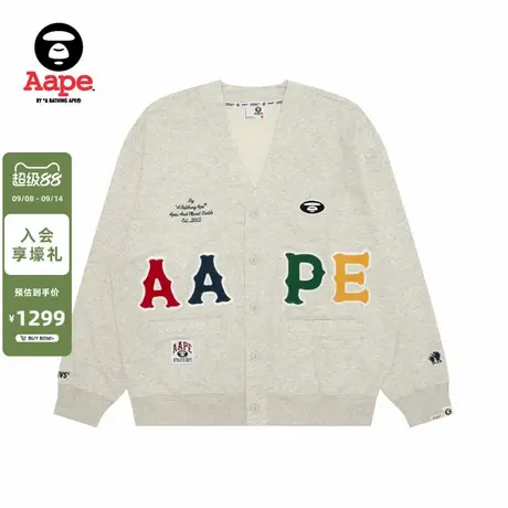 Aape旗舰店男装秋冬彩色字母徽章休闲潮流卫衣开衫外套C393XAP商品大图