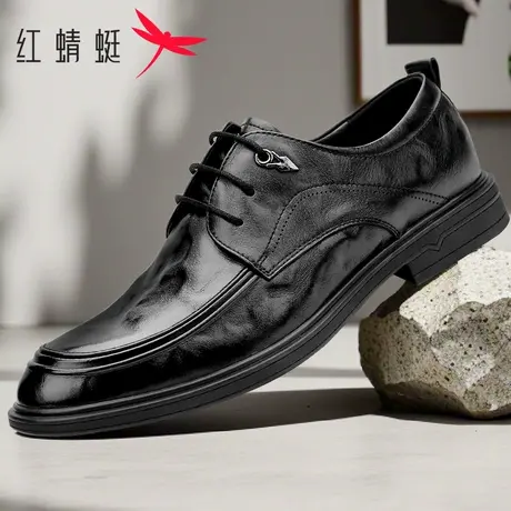 红蜻蜓男鞋2025秋季时尚商务正装德比鞋真皮防滑耐磨上班宴会鞋男商品大图