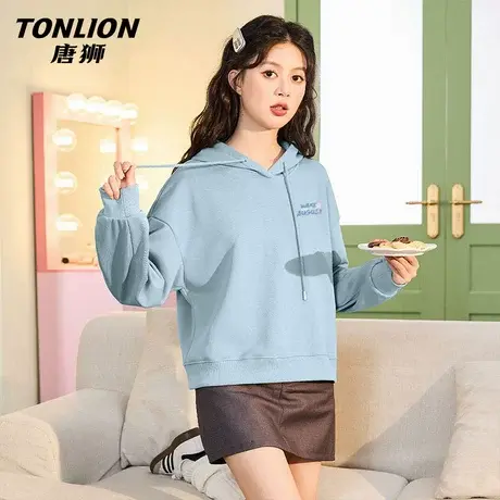 唐狮连帽卫衣外套女2026新款爆款春秋款小个子休闲短款套头上衣VB图片