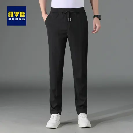 雅鹿男士春夏休闲长裤直筒弹力免烫中年男士西裤爸爸夏装长裤子商品大图