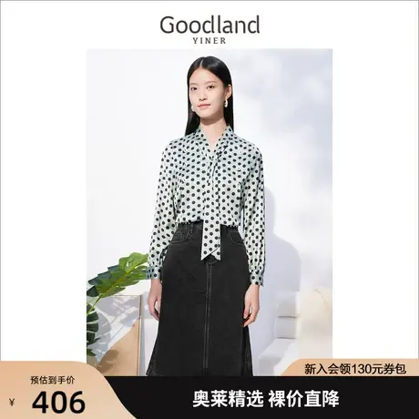 音儿美地女装2022秋季新款宽松法式气质上衣长袖蝴蝶结衬衫商品大图