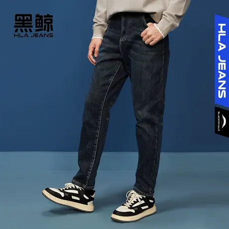 黑鲸HLAJEANS海澜之家旗下潮牌加厚保暖牛仔裤男磨毛内里商品大图