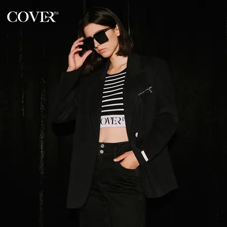 COVER冬季两侧袋盖羊绒羊毛西装商品大图