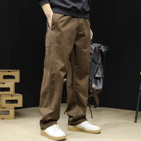 美式工装裤男春季2024新款潮牌直筒休闲男裤大码春秋宽松阔腿裤子商品大图