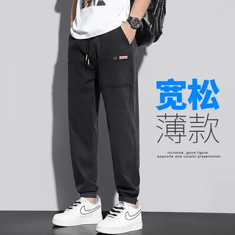 春季春秋款夏季男裤日系港风九分工装裤男士束脚哈伦休闲裤子男款商品大图