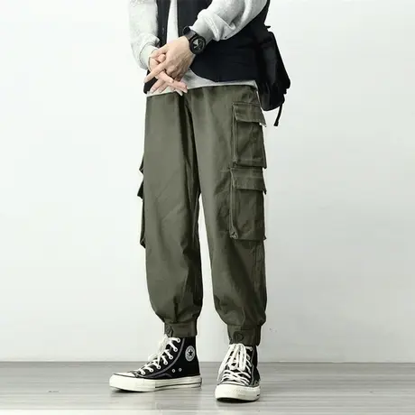 黄靴马丁靴的裤子搭配男冬季春季山系户外战地重磅束脚工装裤男装商品大图