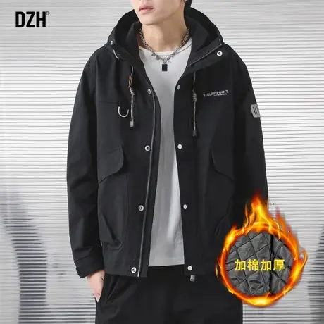 男士工装夹克外套男潮高级感冬夹棉加厚冲锋衣防风棉服潮牌棉衣男商品大图
