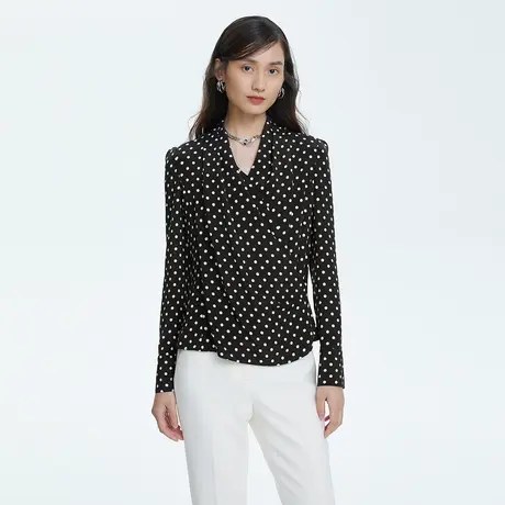 LANCY/朗姿女装[波点游戏]春季新款衬衫女长袖商务通勤时尚职业图片