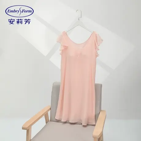 安莉芳专柜新品莱赛尔短袖v领睡裙女士薄款带杯垫家居裙EL00682图片