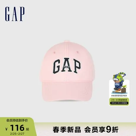 Gap女幼童春季2024新款LOGO撞色字母棒球帽儿童装鸭舌帽891274商品大图