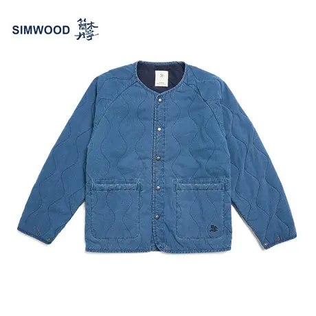 Simwood简木丹宁【宽松版型】新款棉衣靛蓝刺绣短款棉服外套男商品大图