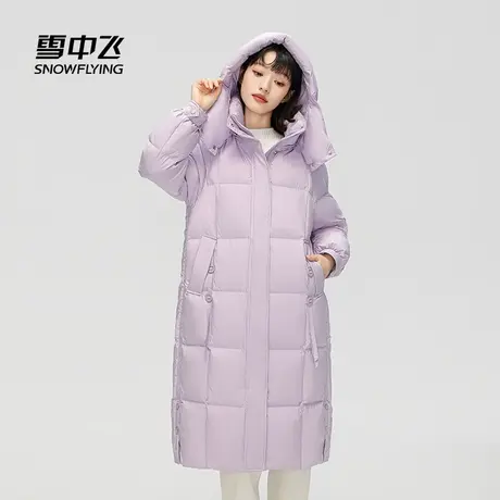 雪中飞羽绒服女士长款2023新款冬季过膝简约保暖时尚运动休闲外套图片