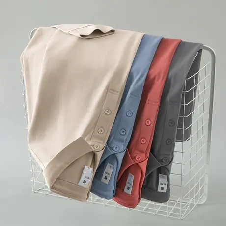 丝光珠地棉长袖polo衫保罗翻领t恤男装商务休闲有领打底衫秋衣服商品大图