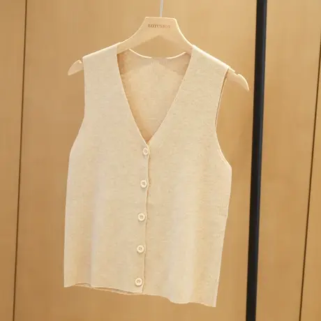 无袖针织马甲背心女夏外穿2023新款纯色百搭春秋上衣设计感小众图片