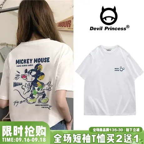 短袖t恤女ins潮纯棉韩版宽松设计感小众港味chic韩风上衣原宿风夏图片