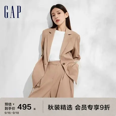 Gap女装秋季2023新款气质廓形通勤西装领外套889278休闲西装图片