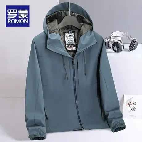 罗蒙冲锋衣外套男士户外运动上衣服春秋季2024新款休闲连帽夹克男图片