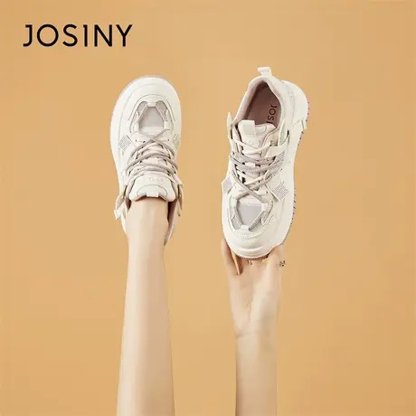 Josiny/卓诗尼小白鞋女款2024新款春季爆款松糕鞋子厚底休闲板鞋商品大图