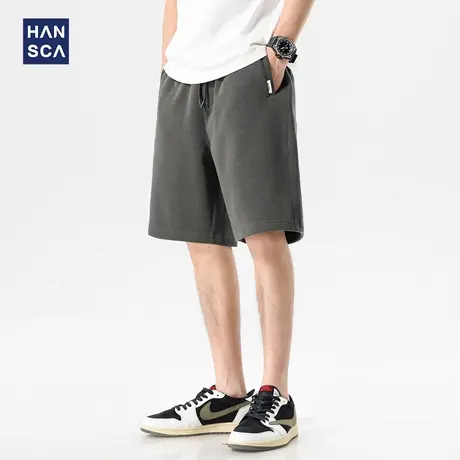 hansca350g重磅休闲运动风五分卫裤男款2025夏季速干凉感透气短裤商品大图