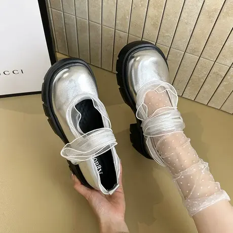 圆头厚底玛丽珍鞋女2025年夏新款百搭配裙子jk小皮鞋气质高级单鞋图片