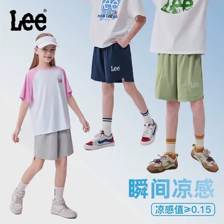 lee童装糖果色男童女童夏季薄款五分裤2025年新款宽松休闲短裤子商品大图