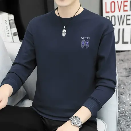 380g重磅纯棉卫衣男潮ins摇粒绒秋冬款加绒保暖圆领无帽长袖宽松商品大图