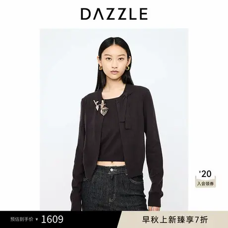 DAZZLE地素奥莱 毛针织衫冬季羊绒假两件针织上衣图片