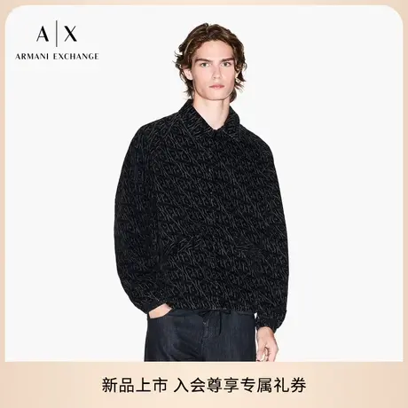 ARMANI EXCHANGE/阿玛尼秋新款男翻领满印衬衫式短款休闲夹克外套商品大图