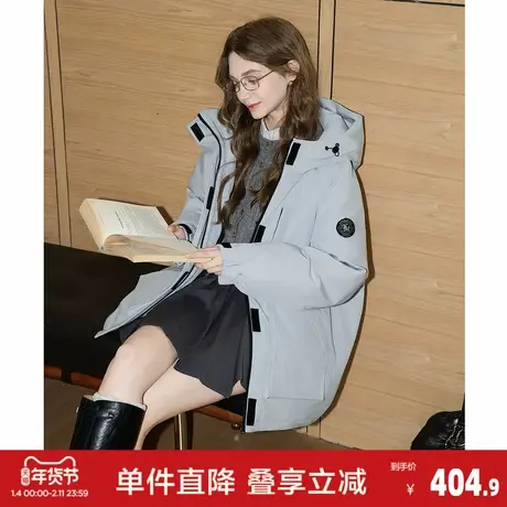 yoe2026冬季工装羽绒服女连帽加厚防寒短款羽绒外套超好看休闲图片